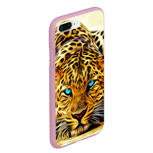 Чехол для iPhone 7Plus/8 Plus матовый Индийский леопард, цвет розовый - фото 3