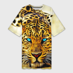 Платье-футболка 3D Индийский леопард