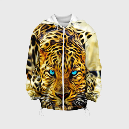 Детская куртка 3D Индийский леопард, цвет белый