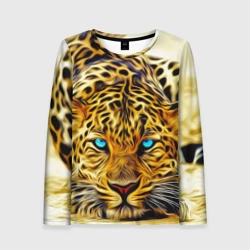 Женский лонгслив 3D Индийский леопард
