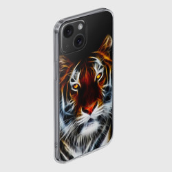 Чехол для iPhone 15 силиконовый с защитой камеры Сказочный тигр - фото 2