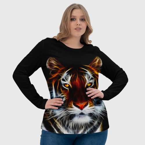 Женский лонгслив 3D Сказочный тигр, цвет 3D печать - фото 6