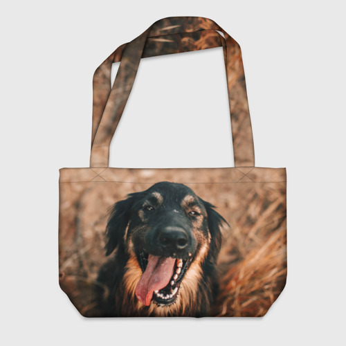 Пляжная сумка 3D Красивый пёс крупным планом - фото 2