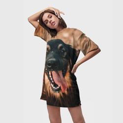Платье-футболка 3D Красивый пёс крупным планом - фото 2
