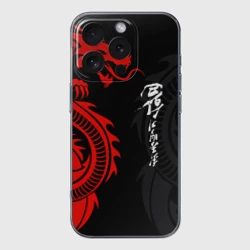 Чехол для iPhone 16 Pro Max силиконовый с защитой камеры Японский дракон