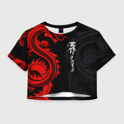 Женская футболка Crop-top 3D Японский дракон