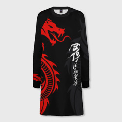 Женское платье-свитшот 3D Японский дракон