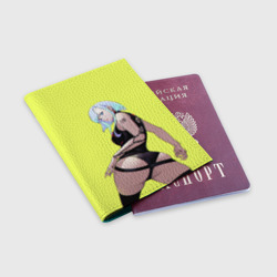 Обложка для паспорта матовая кожа Красотка Люси арт - фото 2