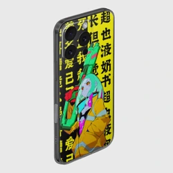 Чехол для iPhone 16 Pro силиконовый с защитой камеры Ребекка с ружьем - Киберпанк аниме - фото 2