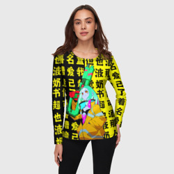 Женский лонгслив 3D Ребекка с ружьем - Киберпанк аниме - фото 2