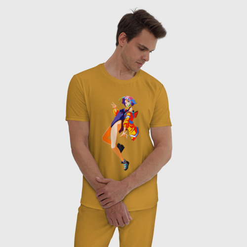 Мужская пижама хлопок с принтом Люси - Киберпанк бегущий по краю, фото на моделе #1