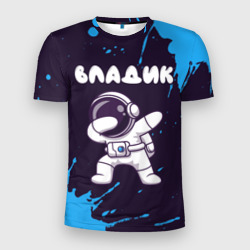 Мужская футболка 3D Slim Владик космонавт даб