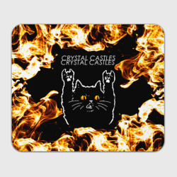 Прямоугольный коврик для мышки Crystal Castles рок кот и огонь