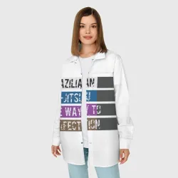 Женская рубашка oversize 3D Jiu Jitsu Rank - фото 2