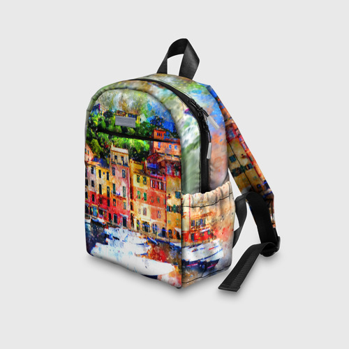 Детский рюкзак 3D с принтом Картина красочный город, вид сбоку #3