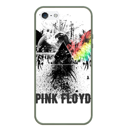 Чехол для iPhone 5/5S матовый Pink Floyd - орёл, цвет темно-зеленый