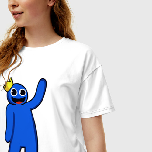Женская футболка хлопок Oversize с принтом Роблокс - Синий, фото на моделе #1