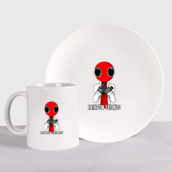 Набор: тарелка + кружка Радужные друзья - Красный