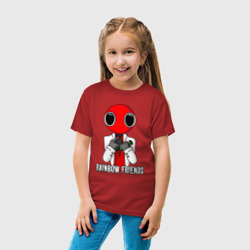 Детская футболка хлопок Радужные друзья - Красный - фото 2