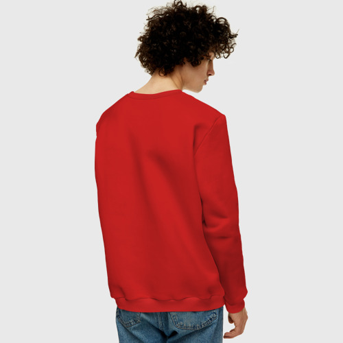 Мужской свитшот хлопок с принтом Радужные друзья - Красный, вид сзади #2