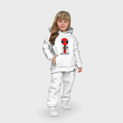 Костюм с принтом Радужные друзья — Красный для ребенка, вид на модели спереди №4. Цвет основы: белый