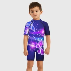 Детский купальный костюм 3D Неоновые бабочки - фото 2