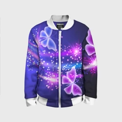 Детский бомбер 3D Неоновые бабочки