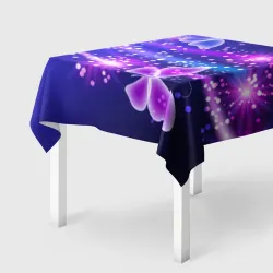 Скатерть 3D Неоновые бабочки