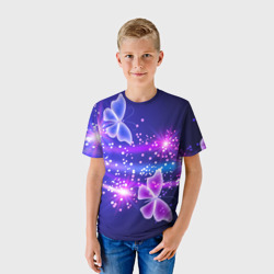 Детская футболка 3D Неоновые бабочки - фото 2