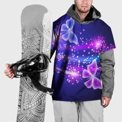 Накидка на куртку 3D Неоновые бабочки