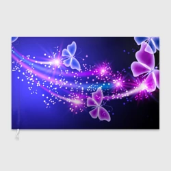 Флаг 3D Неоновые бабочки