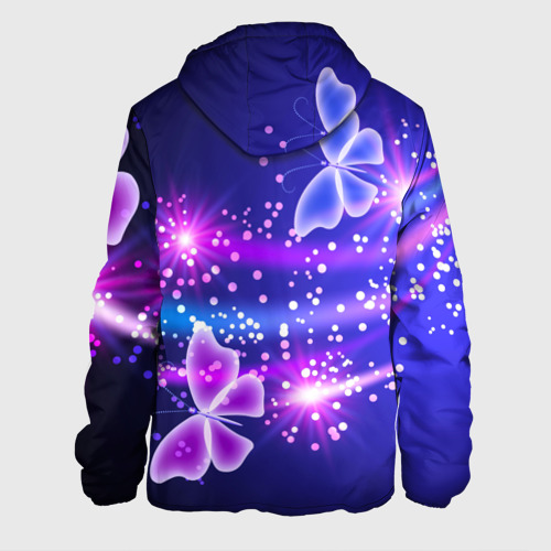 Мужская куртка 3D Неоновые бабочки, цвет 3D печать - фото 2