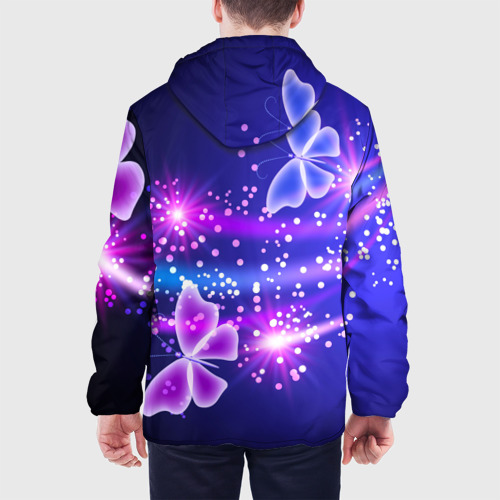 Мужская куртка 3D Неоновые бабочки, цвет 3D печать - фото 5