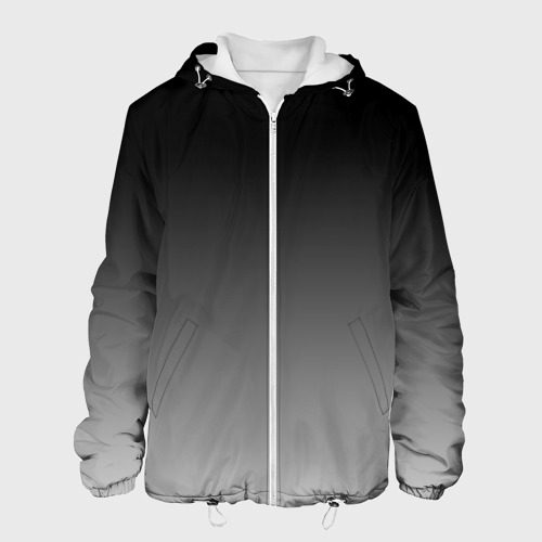 Мужская куртка 3D с принтом Серый градиент, вид спереди #2