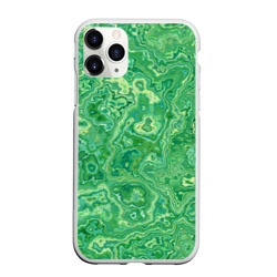 Чехол для iPhone 11 Pro Max матовый Текстура: малахит