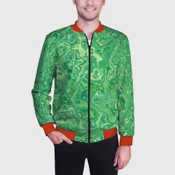 Мужской бомбер 3D Текстура: малахит - фото 2