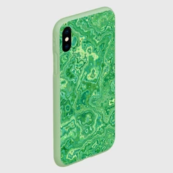 Чехол для iPhone XS Max матовый Текстура: малахит - фото 2