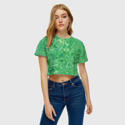 Женская футболка Crop-top 3D Текстура: малахит - фото 2