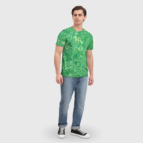 Мужская футболка 3D Текстура: малахит, цвет 3D печать - фото 5