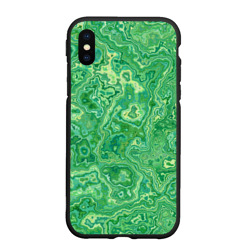 Чехол для iPhone XS Max матовый Текстура: малахит