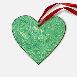 Деревянная игрушка Сердце Текстура: малахит