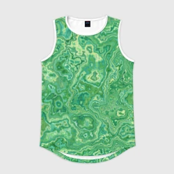 Мужская спортивная майка 3D Текстура: малахит