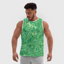 Мужская спортивная майка 3D Текстура: малахит - фото 2