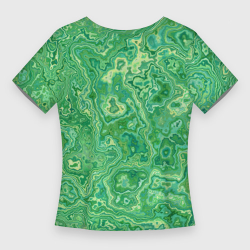Женская футболка 3D Slim Текстура: малахит, цвет 3D печать - фото 2