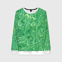 Женский свитшот 3D Текстура: малахит
