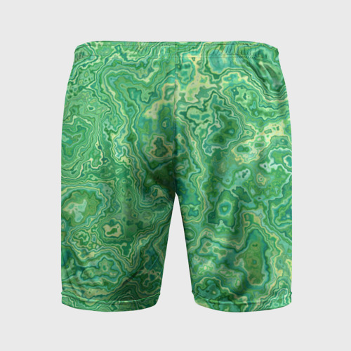 Мужские шорты спортивные Текстура: малахит, цвет 3D печать - фото 2