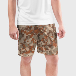 Мужские шорты спортивные Цифровой камуфляж - серо-коричневый - фото 2