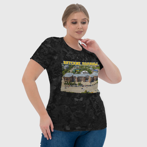 Женская футболка 3D с принтом Вятские Поляны - дворец культуры и стадион, фото #4