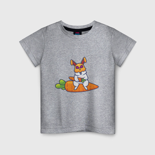 Детская футболка хлопок с принтом Carrot Bunny, вид спереди #2