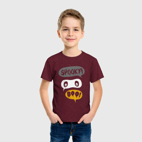 Детская футболка хлопок с принтом Диалог приведений, фото на моделе #1